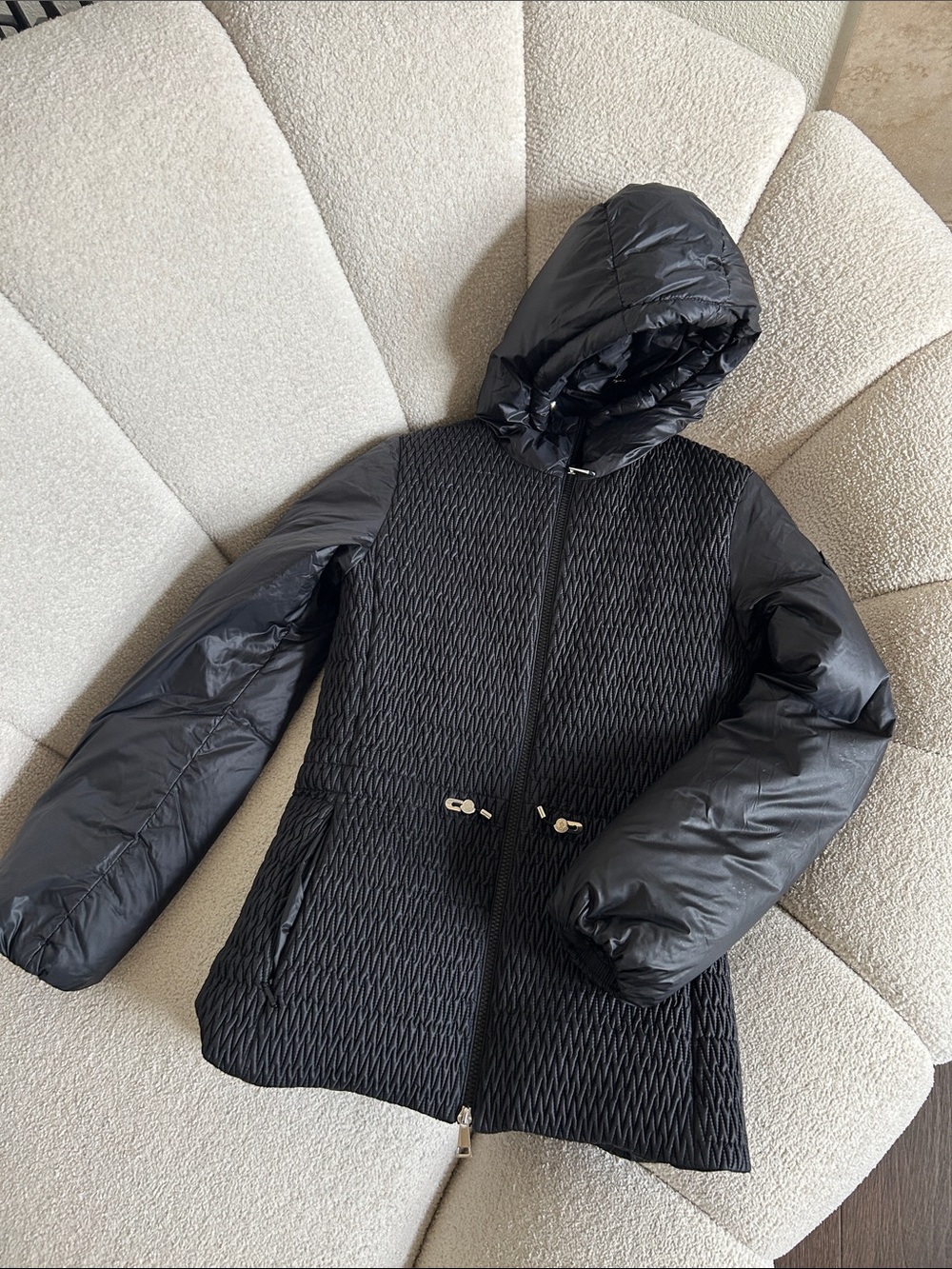 Moncler Black Quilted Hooded Puffer Jacket